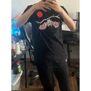 Black Shirt Bat Red Graffiti Moon Unisex Small